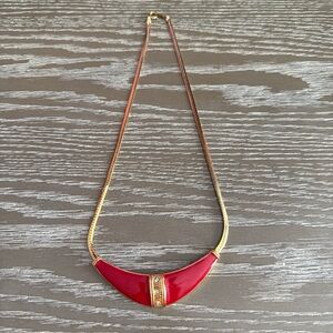 Elegant Red and Gold Necklace